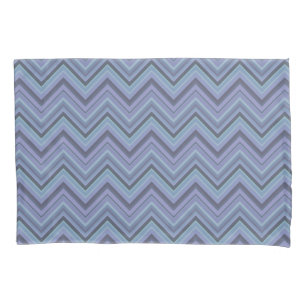 Funda De Cojín Rayas zigzag de color azul