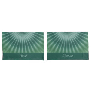 Funda De Cojín Rays Gradientes de flores - azul verde + tus ideas