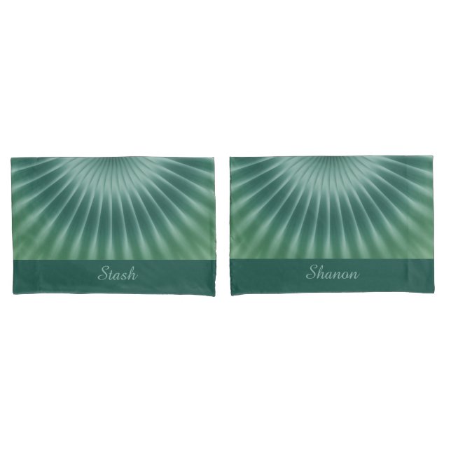 Funda De Cojín Rays Gradientes de flores - azul verde + tus ideas (Anverso - Set)