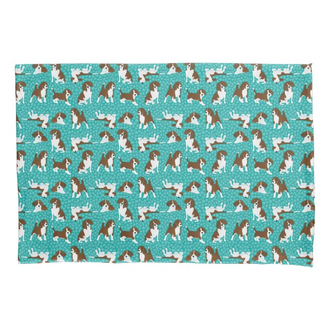 Funda De Cojín Raza de perro de Beagle - turquesa (Anverso)