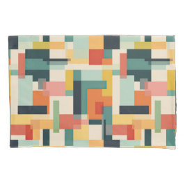 Funda De Cojín Rectángulos Coloridos Retro Siglo Medio Moderno