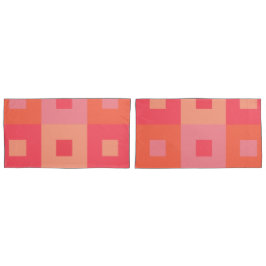 Funda De Cojín Rectángulos rosa y Naranja