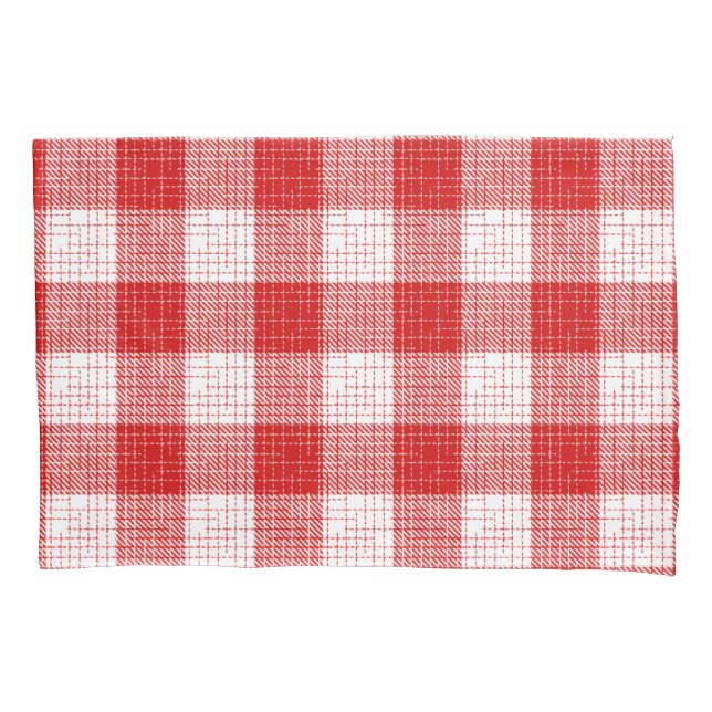 Funda De Cojín Red and White Bold Checkered Plaid Design  (Anverso)