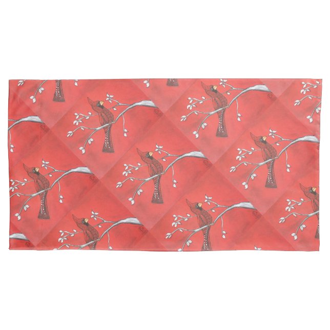 Funda De Cojín Red Bird Rhapsody (Anverso)