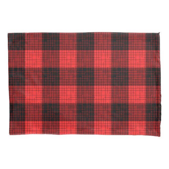 Funda De Cojín  Red Black Crosshatch Buffalo Check (Anverso)