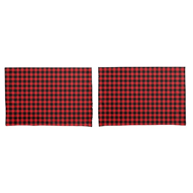 Funda De Cojín Red Buffalo Plaid Pillowcase Pair (Anverso - Set)