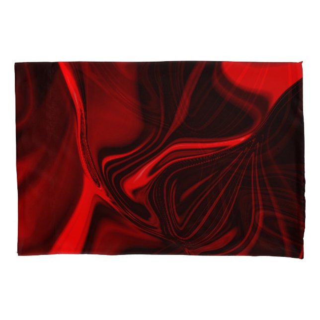 Funda De Cojín Red curves and undulations on dark background (Anverso)