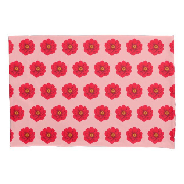 Funda De Cojín Red Flower Seamless Pattern Pillow Case (Anverso)