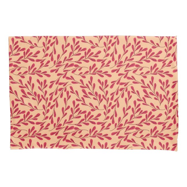 Funda De Cojín  Red Leafy Branches Seamless Pattern (Anverso-izquierdo)