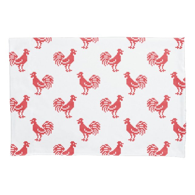 Funda De Cojín Red Roosters (Anverso)