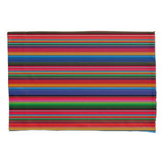 Funda De Cojín Red Serape Saltillo traditional mexican blanket