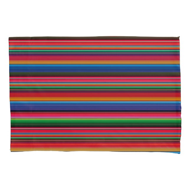 Funda De Cojín Red Serape Saltillo traditional mexican blanket (Anverso)