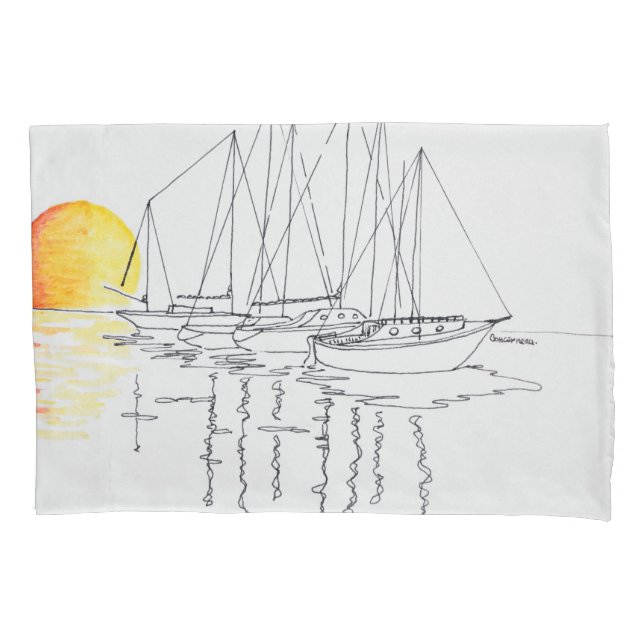 Funda De Cojín Reflejo de barco de vela | Concarneau, Bretaña (Anverso-izquierdo)