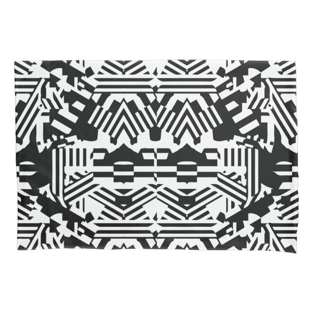 Funda De Cojín Reflexiones abstractas: líneas, cubos y monocromo (Anverso)