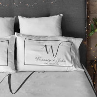 Regalo conmemorativo de boda con monograma moderno