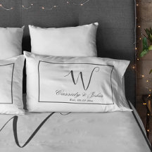 Regalo conmemorativo de boda con monograma moderno