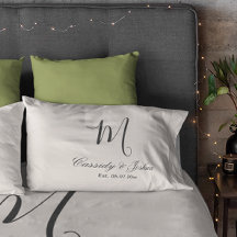 Regalo conmemorativo de boda con monograma moderno
