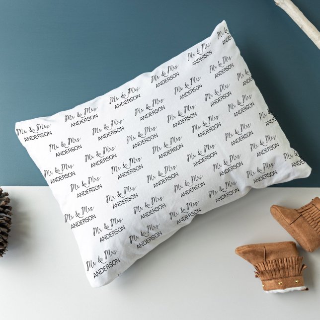 Funda De Cojín Regalo de boda El Sr. y la Sra. (Mr and Mrs personalized name collage pillow wedding gifts)