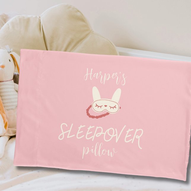 Funda De Cojín regalo de favor de cumpleaños para pijamada (sleepover slumber birthday party girl teen vintage modern personalized sleepover pillow case.  )