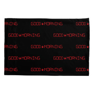 Funda De Cojín Reloj digital Buenos días café Mug Birder temprano