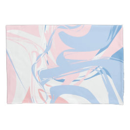 Funda De Cojín Remolino de mármol blanco azul rosa