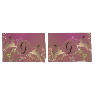 Funda De Cojín Reno y copos de nieve morado