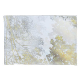 Funda De Cojín Resplandor dorado de hoja ancha