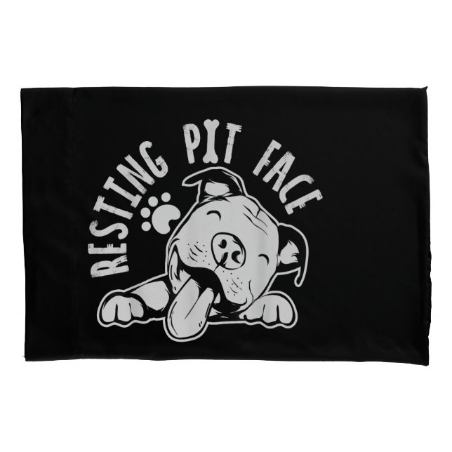 Funda De Cojín Resting Pit Face Funny Dog Pitbull Meme Clothing (Anverso)