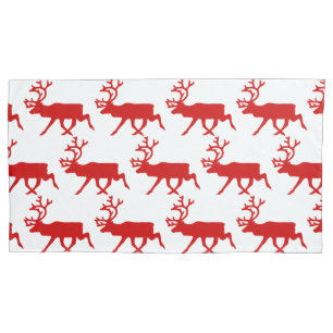 Funda De Cojín Resto Rojo / Silhouette Caribou