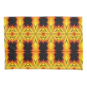 Funda De Cojín Resumen Arte Amarillo Y Marrón Kaleidoscopio