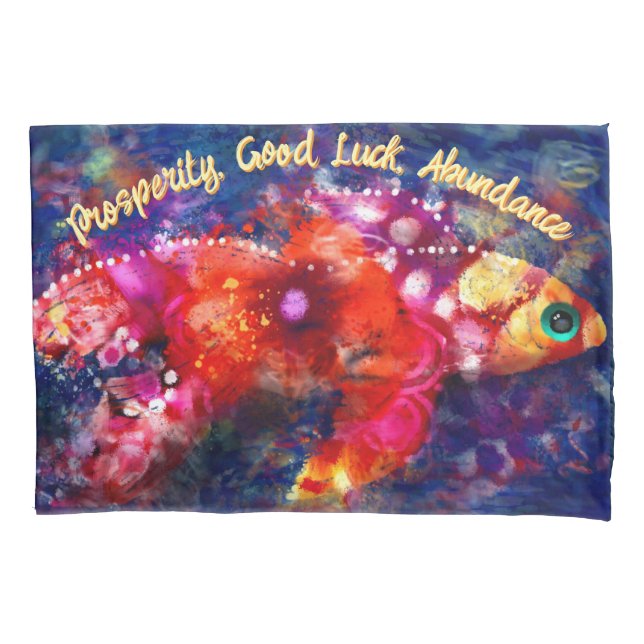 Funda De Cojín Resumen caprichoso pez dorado Naranja púrpura rosa (Anverso)