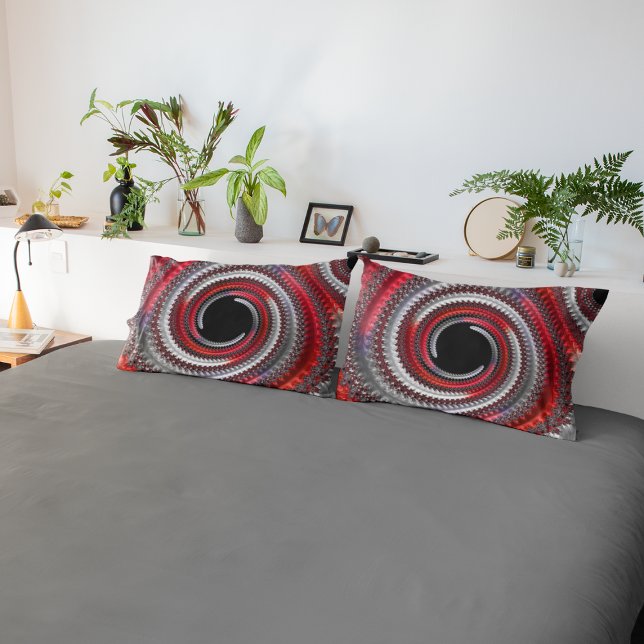 Funda De Cojín Resumen de la espiral de gradiente rojo y negro (Subido por el creador)