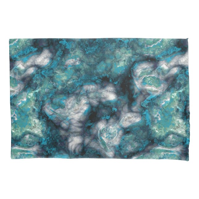 Funda De Cojín Resumen de la piedra de salpicadura turquesa (Anverso)