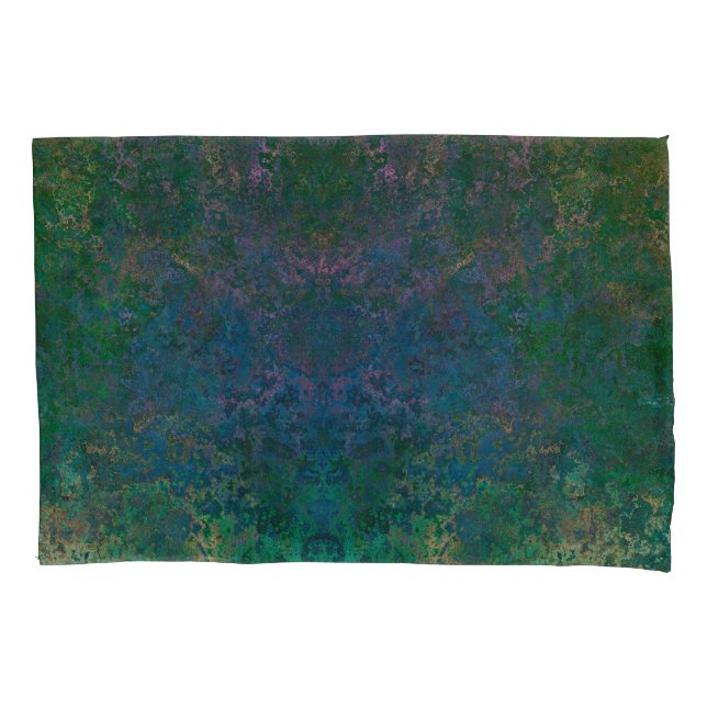 Funda De Cojín Resumen de tinta verde oscuro y azul de alcohol (Anverso)