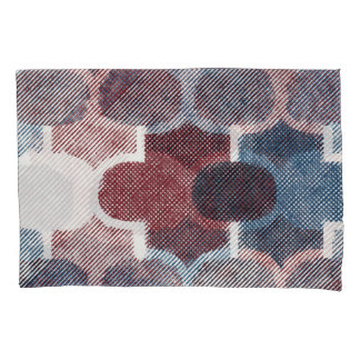 Funda De Cojín Resumen geométrico Patrón azul rojo