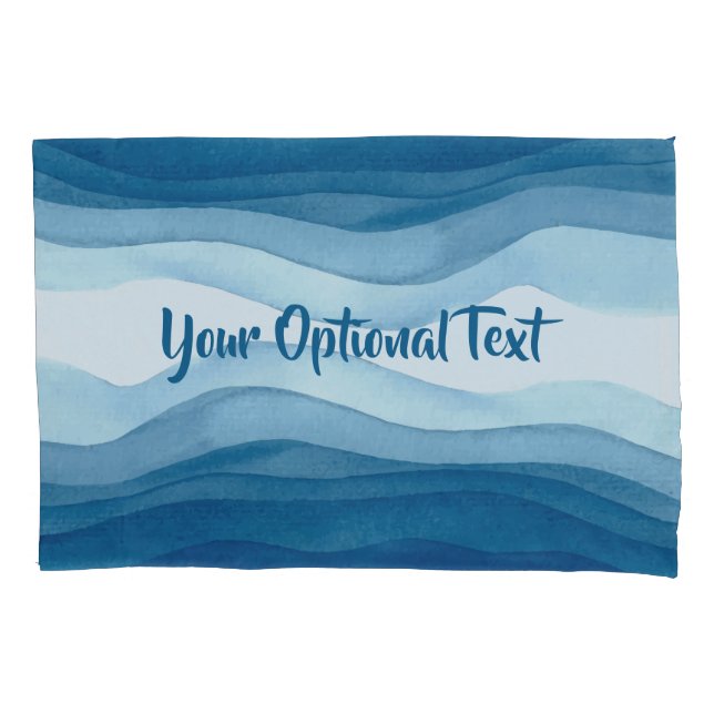 Funda De Cojín Resumen Ondas personalizados de texto pillowcase (Anverso)