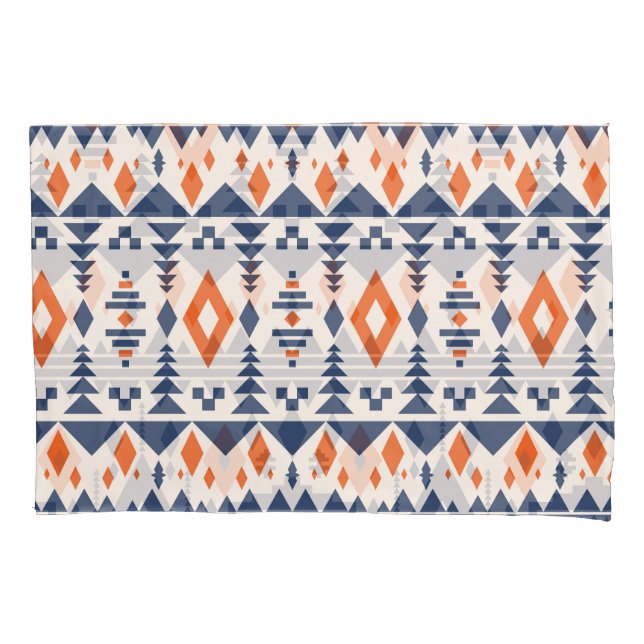 Funda De Cojín Resumen Patrón geométrico azteca, sin costuras. (Anverso)