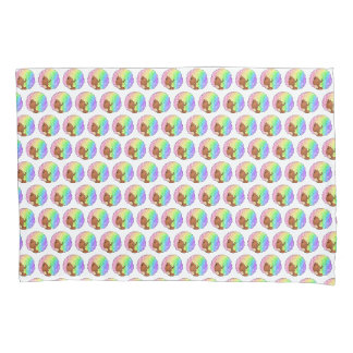 Funda De Cojín Retrato Afro Arcoíris Pastel Groovy Retro Rizado 