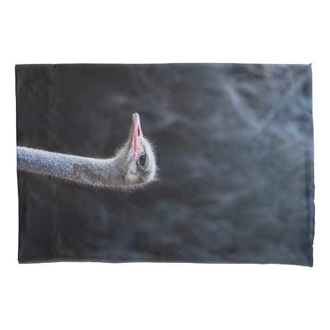 Funda De Cojín retrato de avestruz (Anverso)