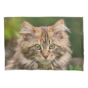 Funda De Cojín Retrato De Gato De Gato De Cristales De Cocina De