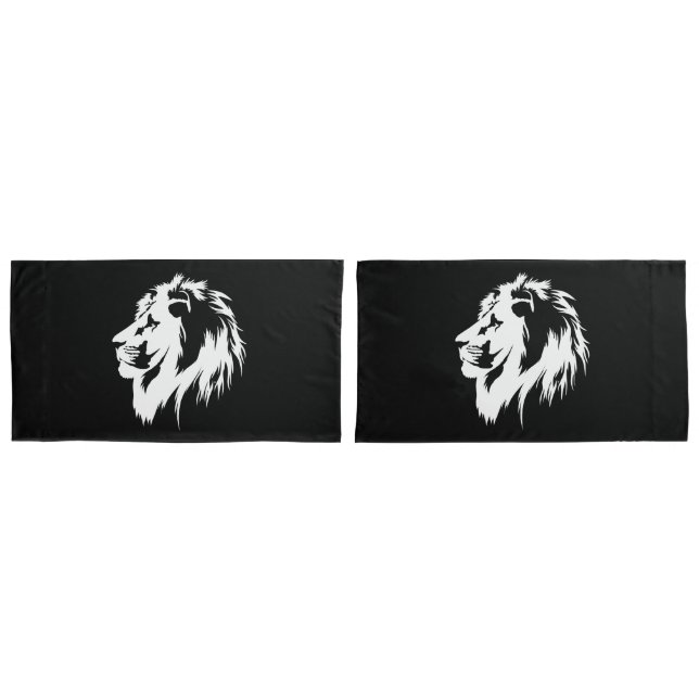 Funda De Cojín Retrato de león (blanco) (Anverso - Set)