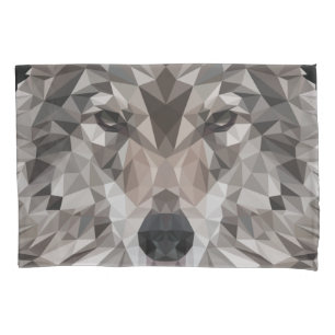 Funda De Cojín Retrato geométrico de Lone Wolf