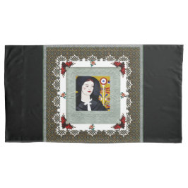 Funda De Cojín Retro de color con encaje y flores