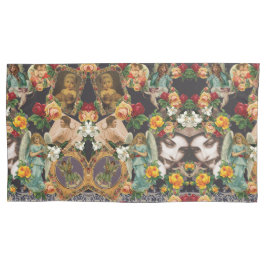 Funda De Cojín Retro de color con encaje y flores