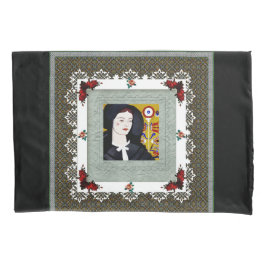 Funda De Cojín Retro de color con encaje y flores