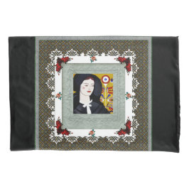 Funda De Cojín Retro de color con encaje y flores