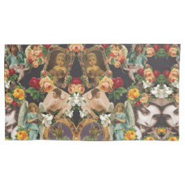 Funda De Cojín Retro de color con encaje y flores