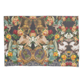 Funda De Cojín Retro de color con encaje y flores