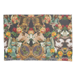 Funda De Cojín Retro de color con encaje y flores