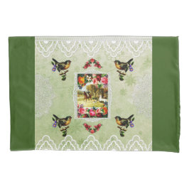 Funda De Cojín Retro de cosecha colorida con encaje y flores